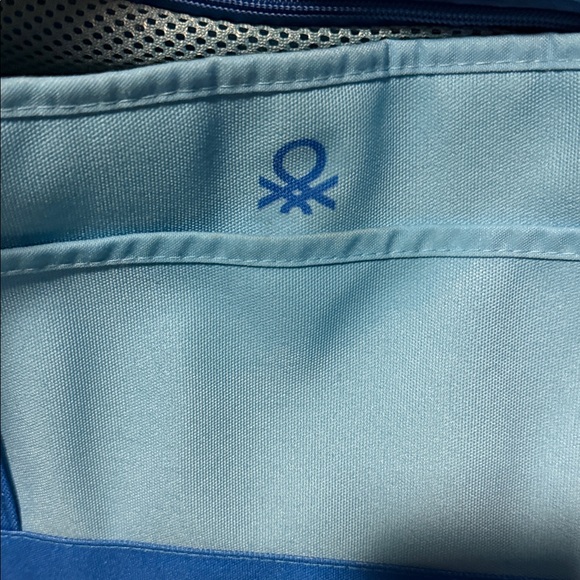 United Colors of Benetton Blue and White Patterned small dog Bag - Picture 3 of 17